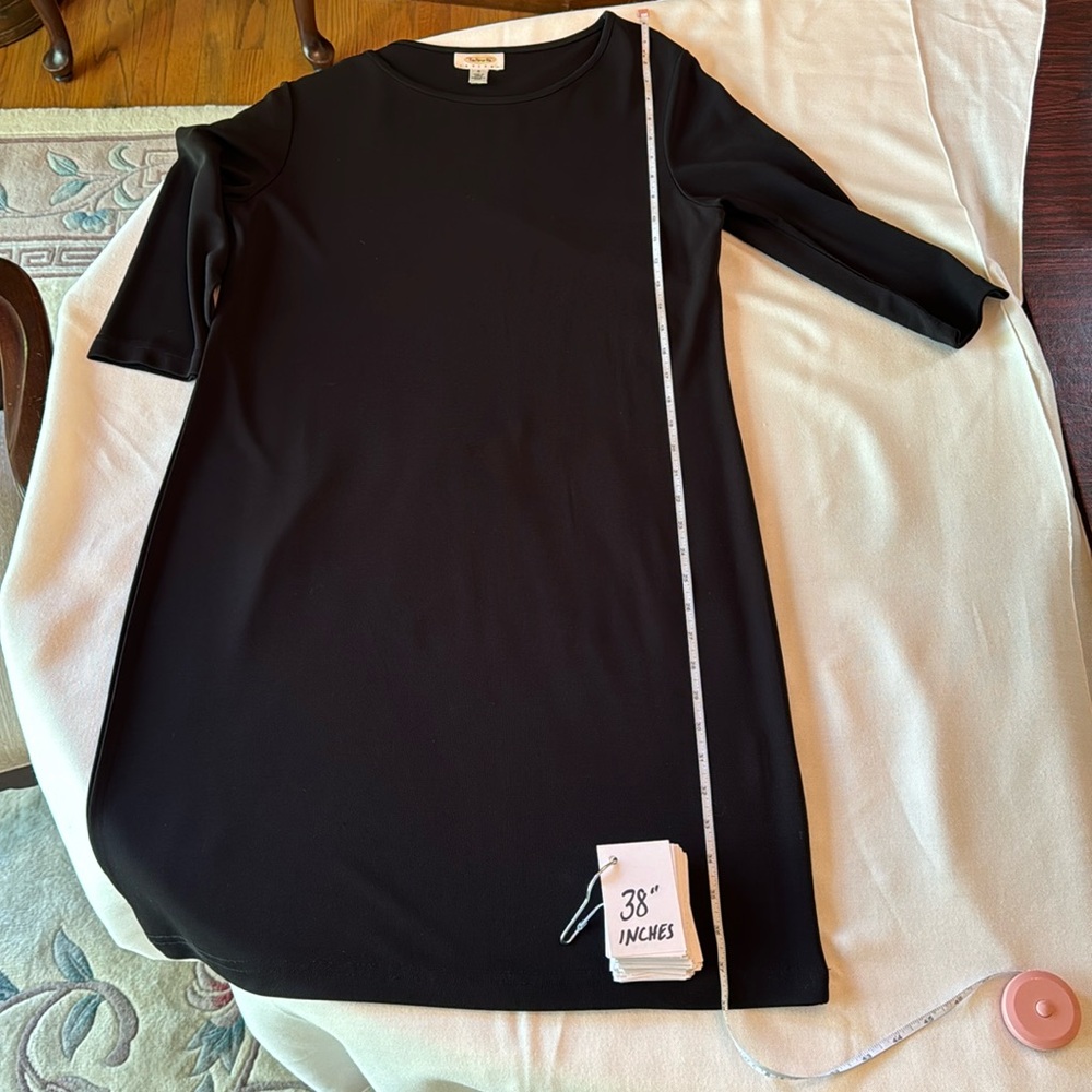 Talbots Basic Black Dress Petite Medium - image 8